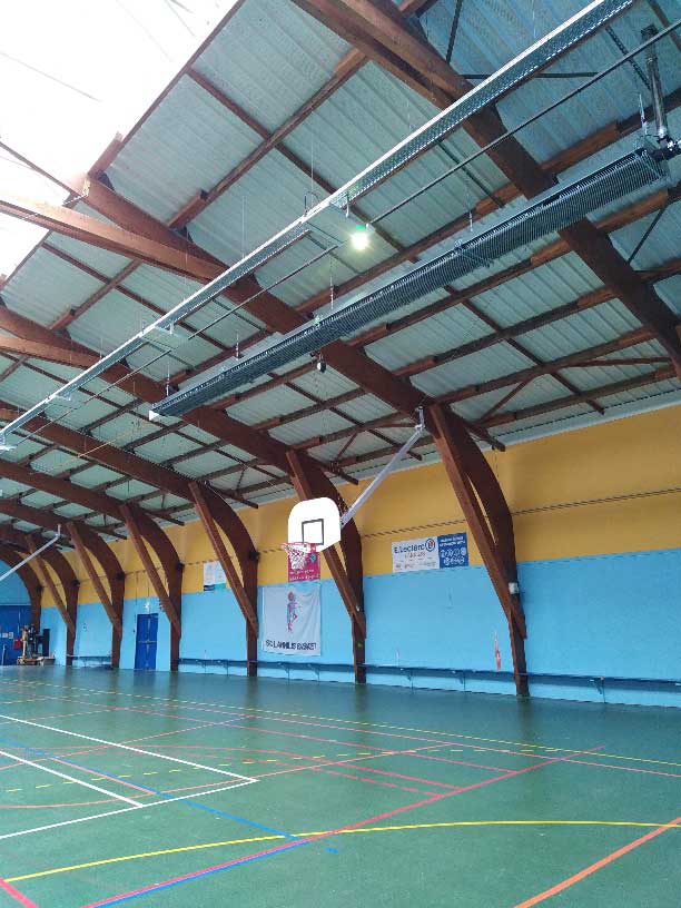Chauffage salle des sports 2 Chauffage rayonnant de la salle des sports à Lannilis